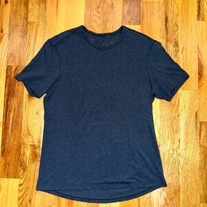 Lululemon Shirt Mens L Blue Fundamental Crew Neck Tee Stretch Athletic